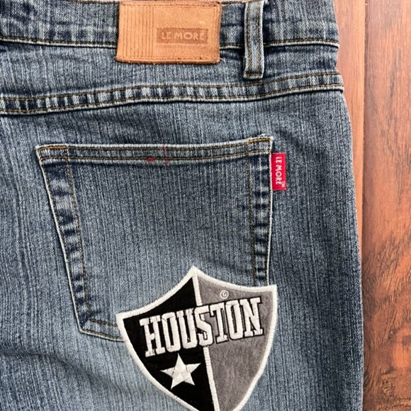 VINTAGE NFL Patch Jeans Oakland, Houston NY Le More sz 15 - Picture 7 of 8